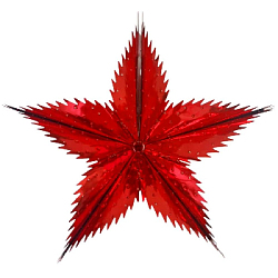 Звезда фольгированная с перфорацией 40 см пятиконечная, красный