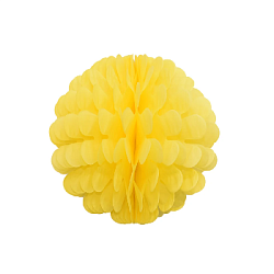 Бумажное украшение Цветочный шар-соты 20 см, желтый