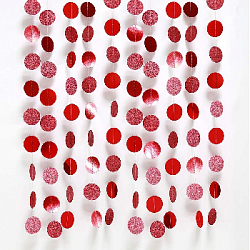 Гирлянда "Кружочки" блеск/металлик 5 см х 4,5 м, Красный