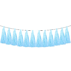 Гирлянда тассел 12 кисточек по 10 листов, голубой